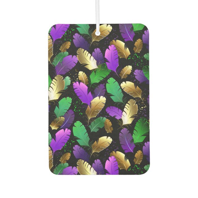 Seamless Pattern with Mardi Gras feathers Air Freshener (Front)
