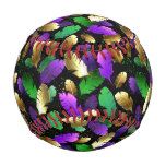 Seamless Pattern with Mardi Gras feathers Baseball