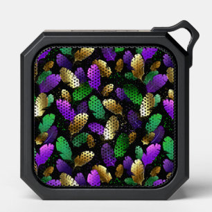 Seamless Pattern with Mardi Gras feathers Bluetooth Speaker