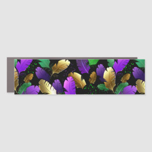 Seamless Pattern with Mardi Gras feathers Car Magnet