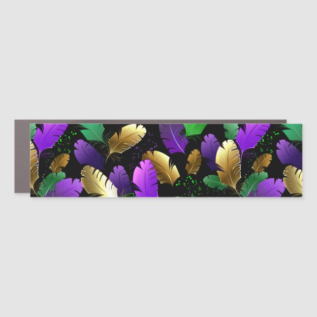 Seamless Pattern with Mardi Gras feathers Car Magnet (Front)