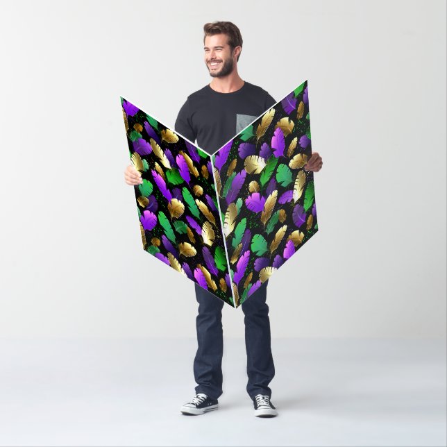 Seamless Pattern with Mardi Gras feathers Card (In Situ)