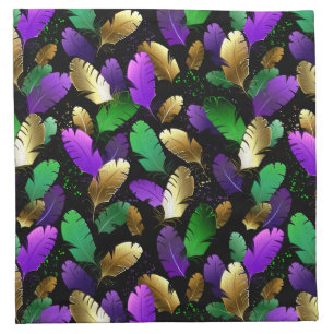 Seamless Pattern with Mardi Gras feathers Cloth Napkin