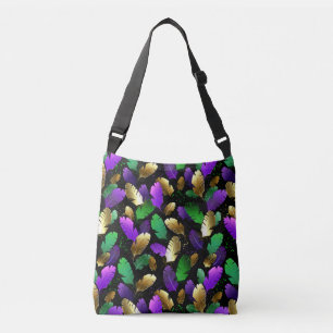 Seamless Pattern with Mardi Gras feathers Crossbody Bag