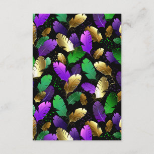Seamless Pattern with Mardi Gras feathers Enclosure Card