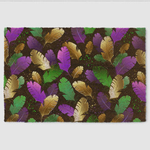 Seamless Pattern with Mardi Gras feathers Fiber Doormat
