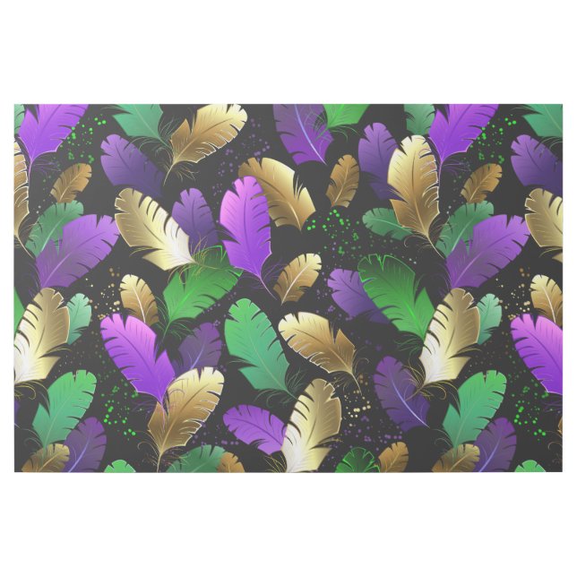 Seamless Pattern with Mardi Gras feathers Gallery Wrap (Front)