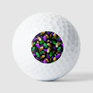 Seamless Pattern with Mardi Gras feathers Golf Balls