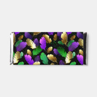 Seamless Pattern with Mardi Gras feathers