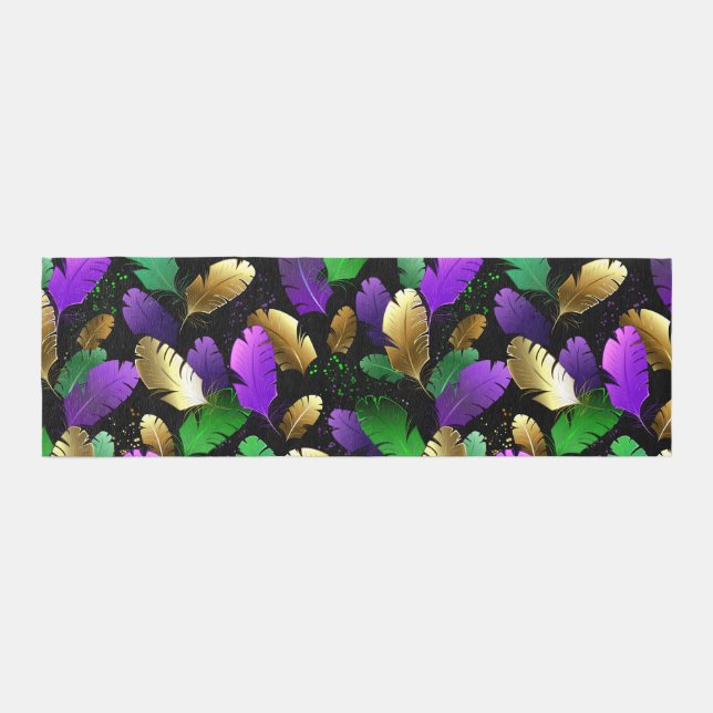 Seamless Pattern with Mardi Gras feathers Outdoor Rug (Front)