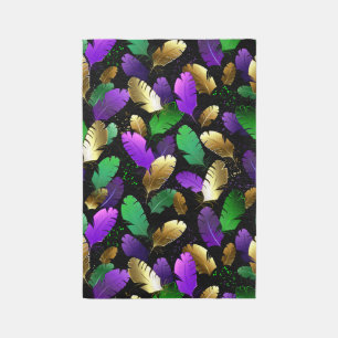 Seamless Pattern with Mardi Gras feathers Outdoor Rug