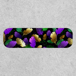Seamless Pattern with Mardi Gras feathers Patch