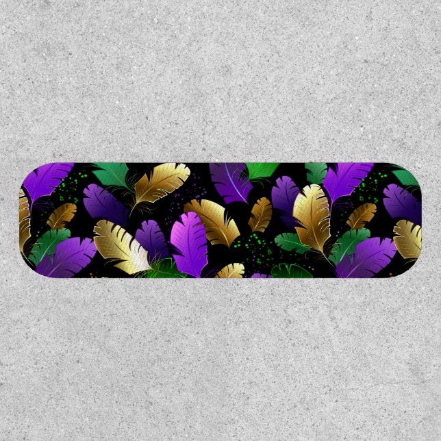 Seamless Pattern with Mardi Gras feathers Patch (Front)