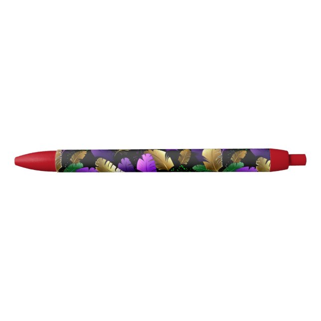 Seamless Pattern with Mardi Gras feathers Pen (Front)