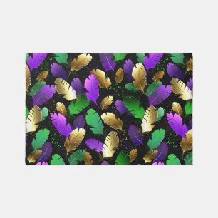 Seamless Pattern with Mardi Gras feathers Rug