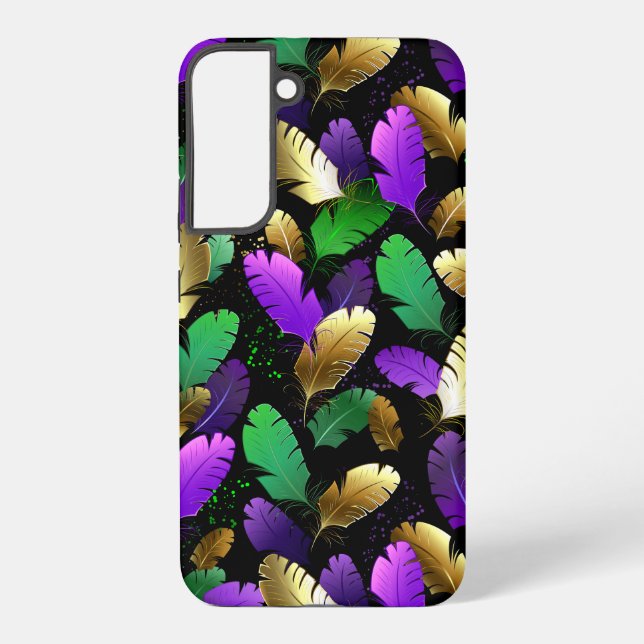 Seamless Pattern with Mardi Gras feathers Samsung Galaxy Case (Back)