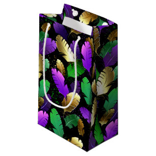 Seamless Pattern with Mardi Gras feathers Small Gift Bag