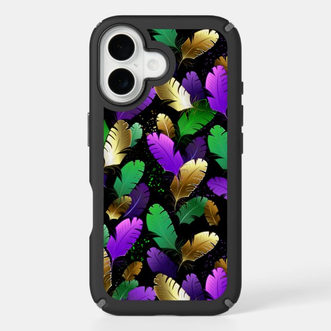 Seamless Pattern with Mardi Gras feathers Speck iPhone Case (Front)