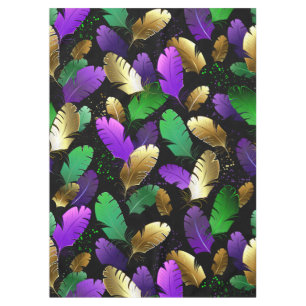 Seamless Pattern with Mardi Gras feathers Tablecloth