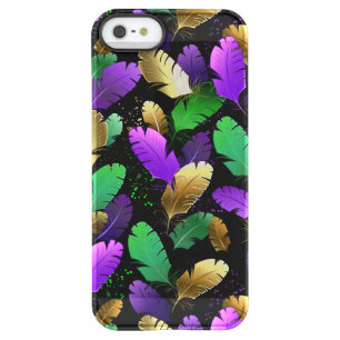 Seamless Pattern with Mardi Gras feathers Permafrost iPhone SE/5/5s Case