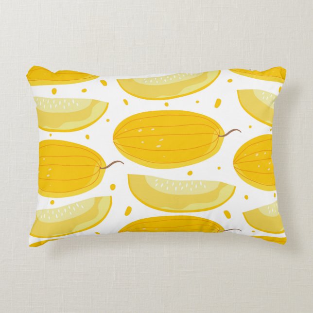 Seamless pattern with melons. Doodle fruits. Vinta Accent Pillow (Front)