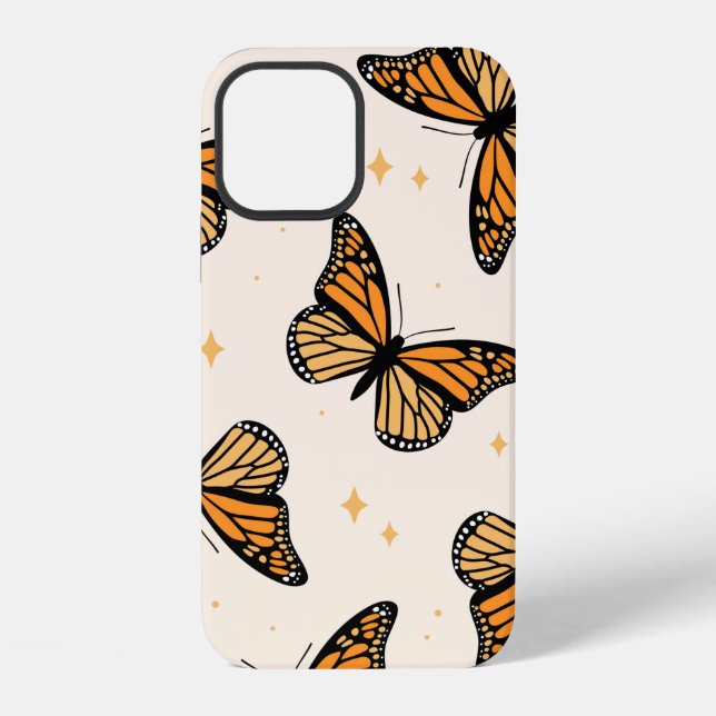Seamless pattern with monarch butterflies. Contemp Iphone Case (Back)