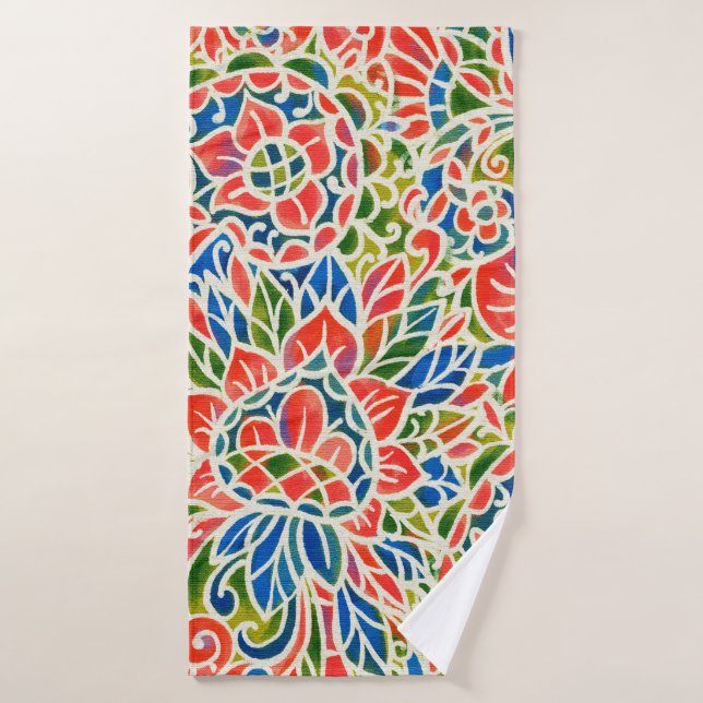 Seamless pattern with multicolor Paisley print. Ba Bath Towel (Bath Towel)