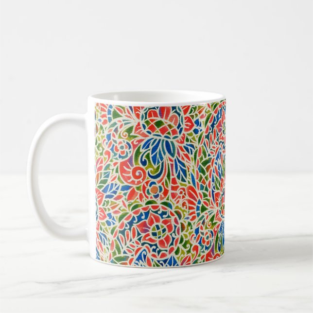 Seamless pattern with multicolor Paisley print. Ba Coffee Mug (Left)
