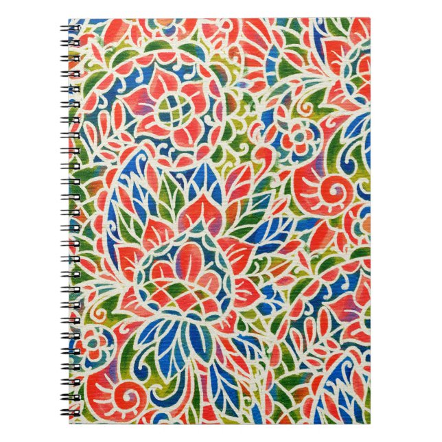 Seamless pattern with multicolor Paisley print. Ba Notebook (Front)