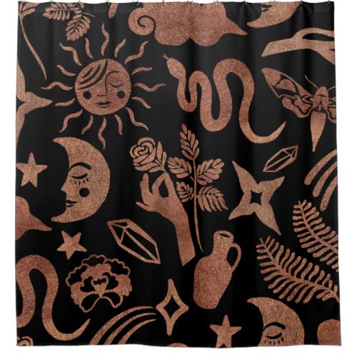 Seamless pattern with mystical and magic symbols  shower curtain