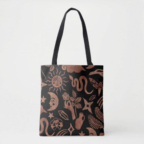 Seamless pattern with mystical and magic symbols  tote bag