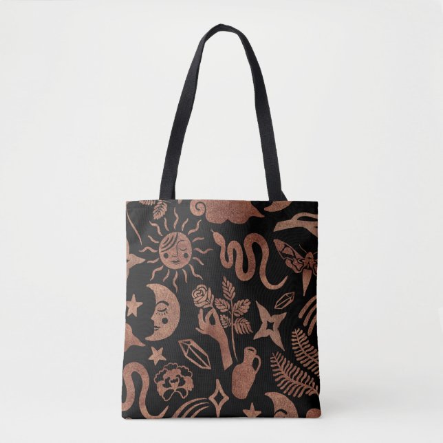 Seamless pattern with mystical and magic symbols.  tote bag (Front)