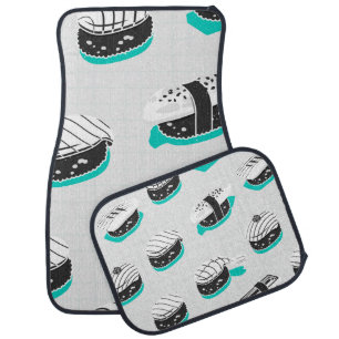 Seamless pattern with nigiri sushi car floor mat