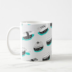 Seamless pattern with nigiri sushi coffee mug
