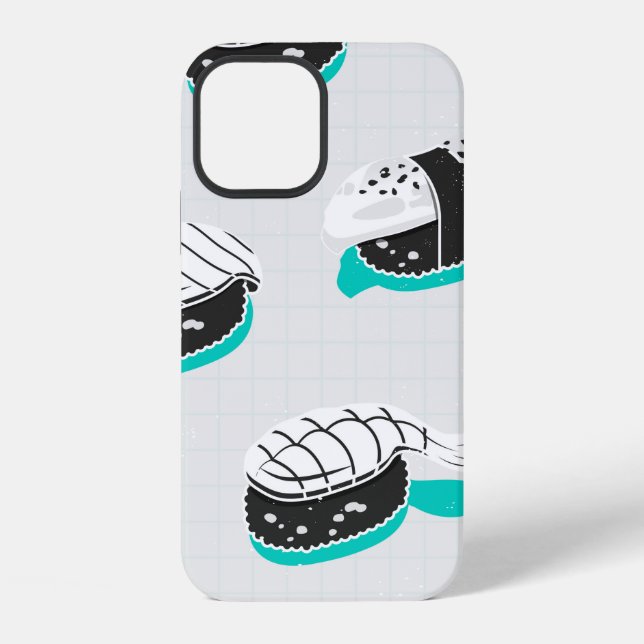 Seamless pattern with nigiri sushi iphone case (Back)