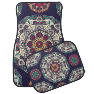 Seamless pattern with ornamental floral ethnic man car floor mat