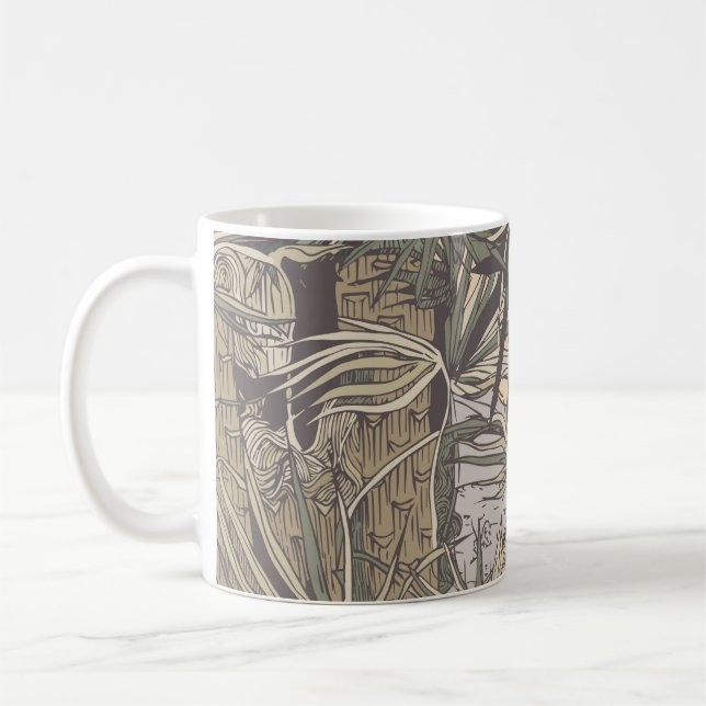 Seamless pattern with palm leaves, brightpattern,t coffee mug (Left)