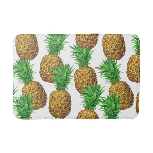 Seamless pattern with pineapples bathroom mat (Front)
