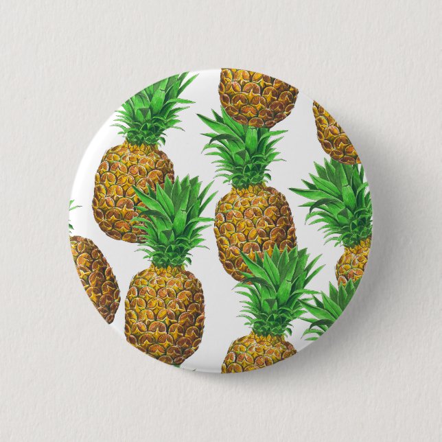 Seamless pattern with pineapples button (Front)
