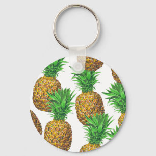 Seamless pattern with pineapples keychain
