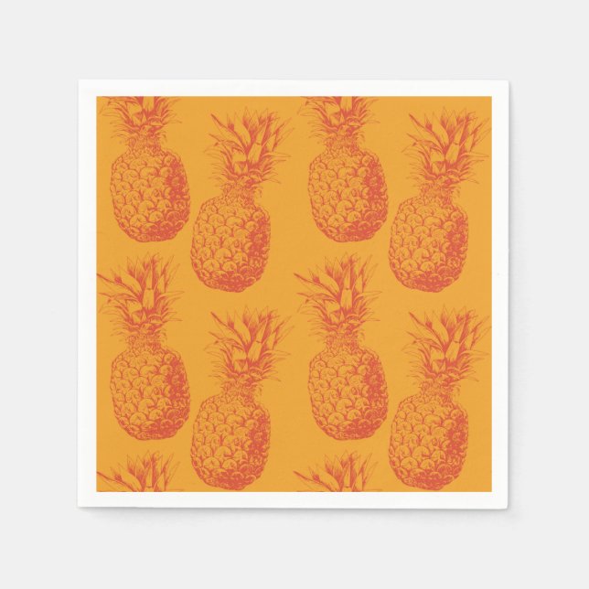 Seamless pattern with pineapples paper napkins (Front)