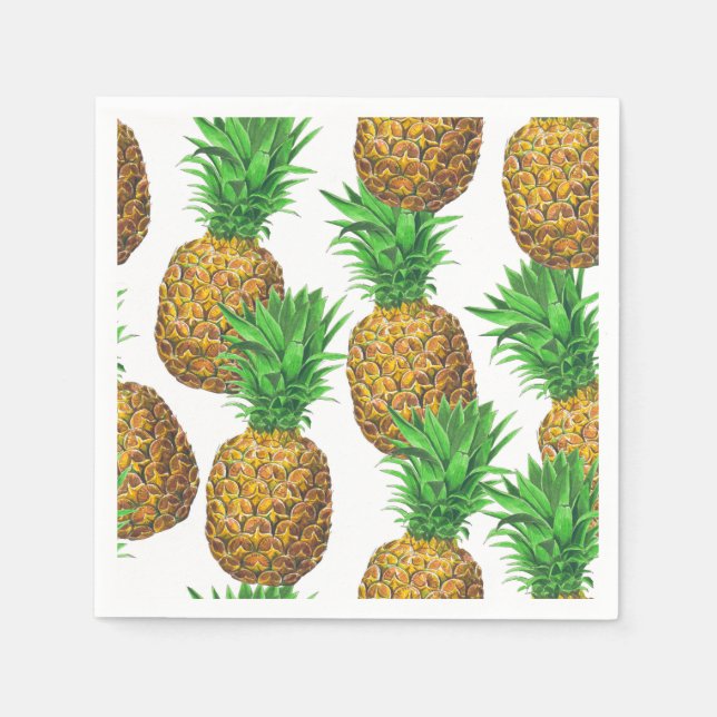 Seamless pattern with pineapples paper napkins (Front)