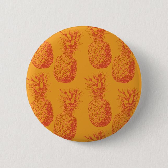 Seamless pattern with pineapples pinback button (Front)