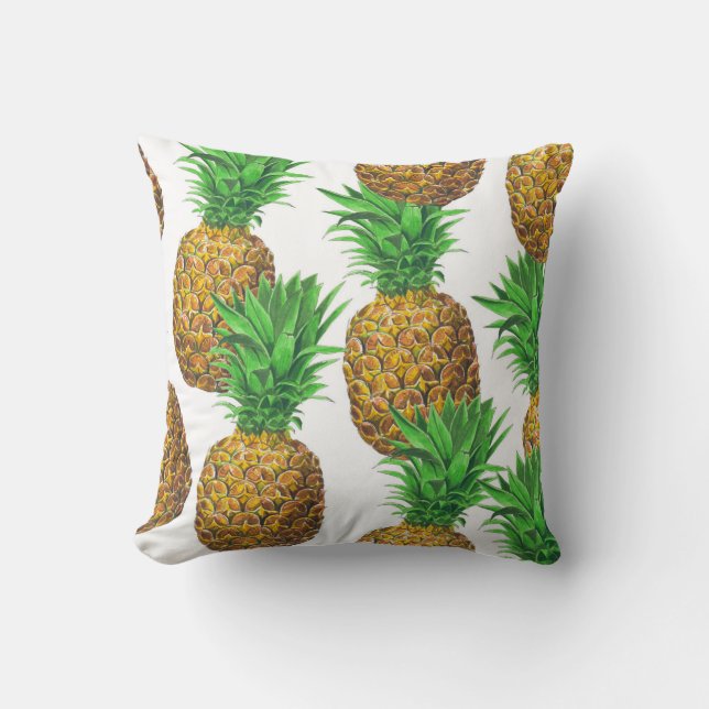 Seamless pattern with pineapples throw pillow (Front)