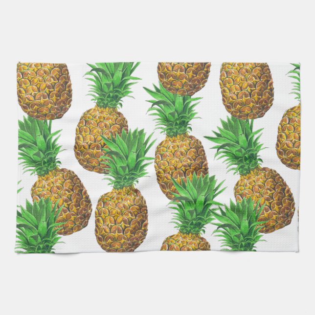 Seamless pattern with pineapples towel (Horizontal)