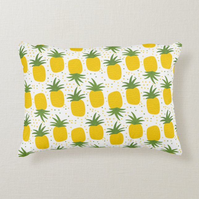 Seamless pattern with pineapples. Yellow pineapple Accent Pillow (Front)
