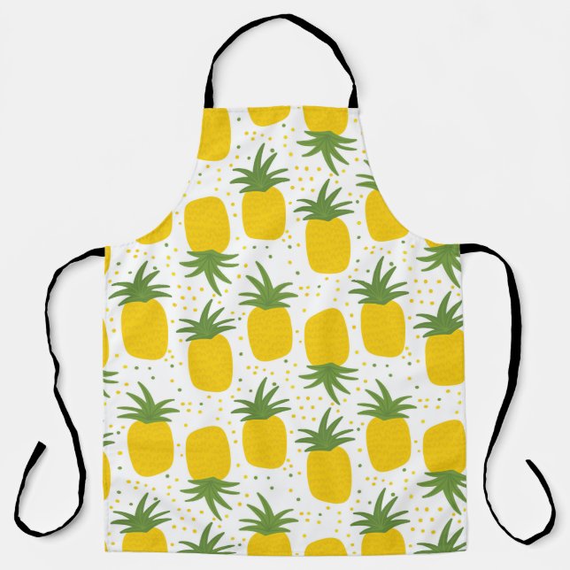 Seamless pattern with pineapples. Yellow pineapple Apron (Front)