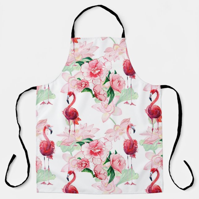 Seamless pattern with pink flamingo apron (Front)