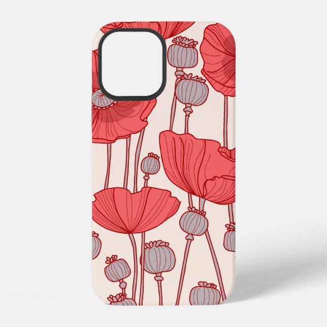Seamless pattern with poppies.  iphone case (Back)