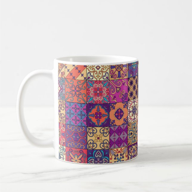 Seamless pattern with portuguese tiles in talavera coffee mug (Left)